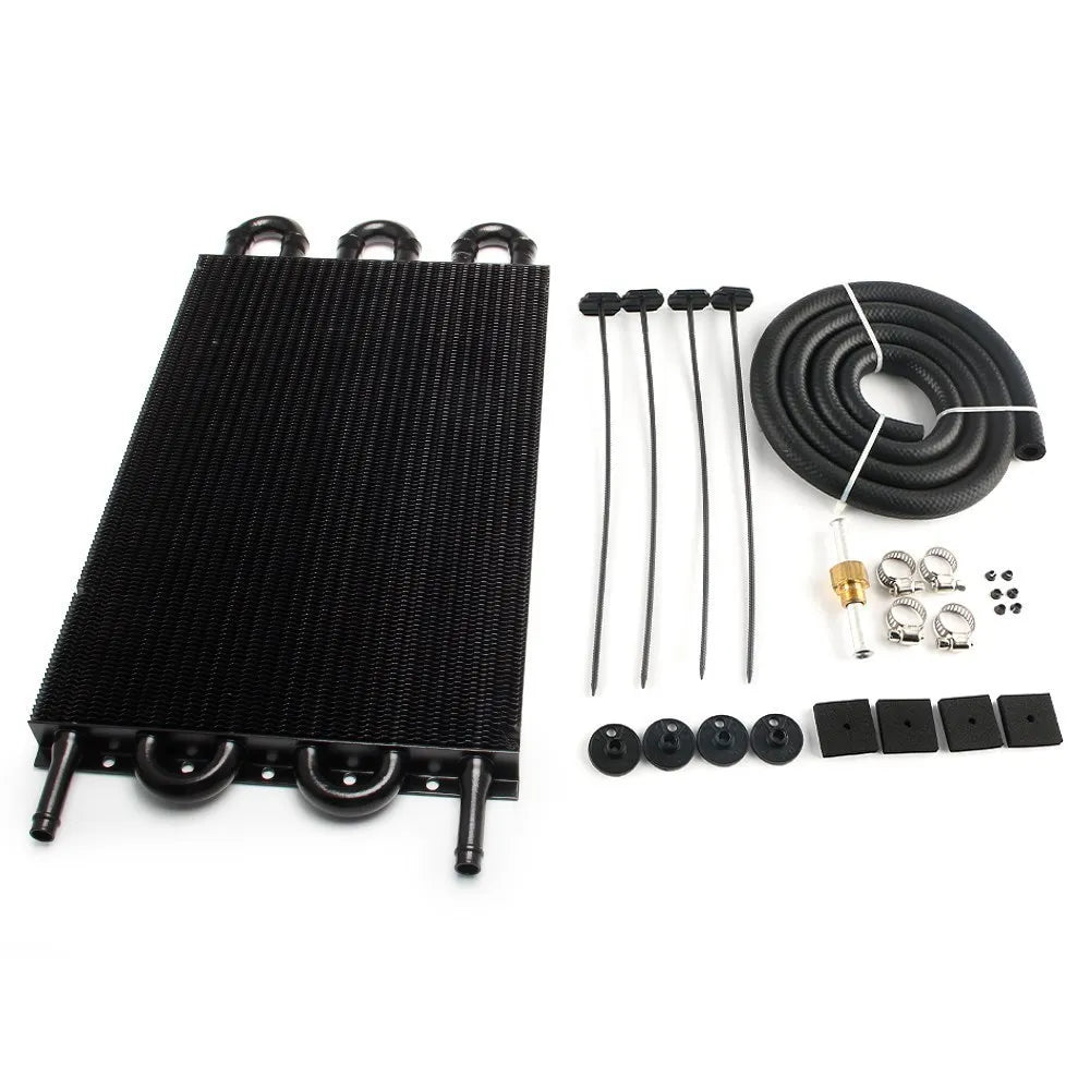 2 Row 4 Row 6 Row 8 Row 10Row 16Row Universal Remote Transmission Oil Cooler Auto-Manual Radiator Converter Aluminum Kit