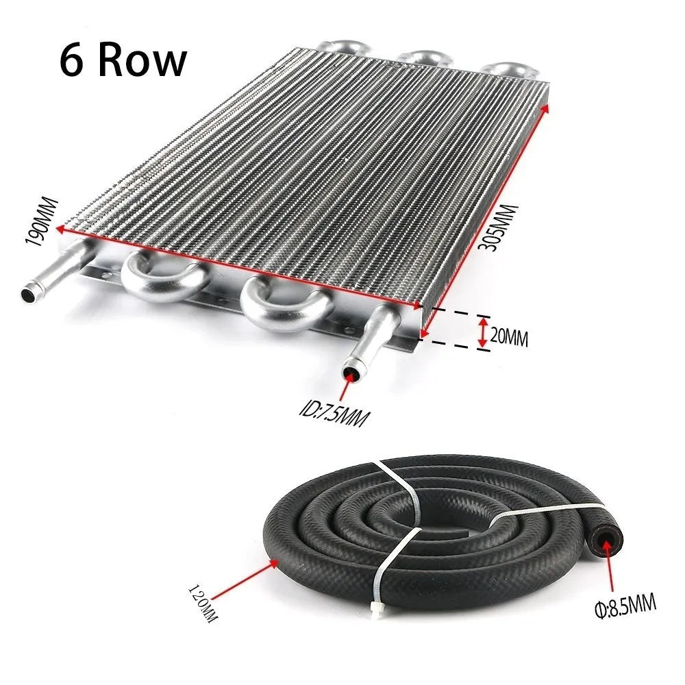 2 Row 4 Row 6 Row 8 Row 10Row 16Row Universal Remote Transmission Oil Cooler Auto-Manual Radiator Converter Aluminum Kit