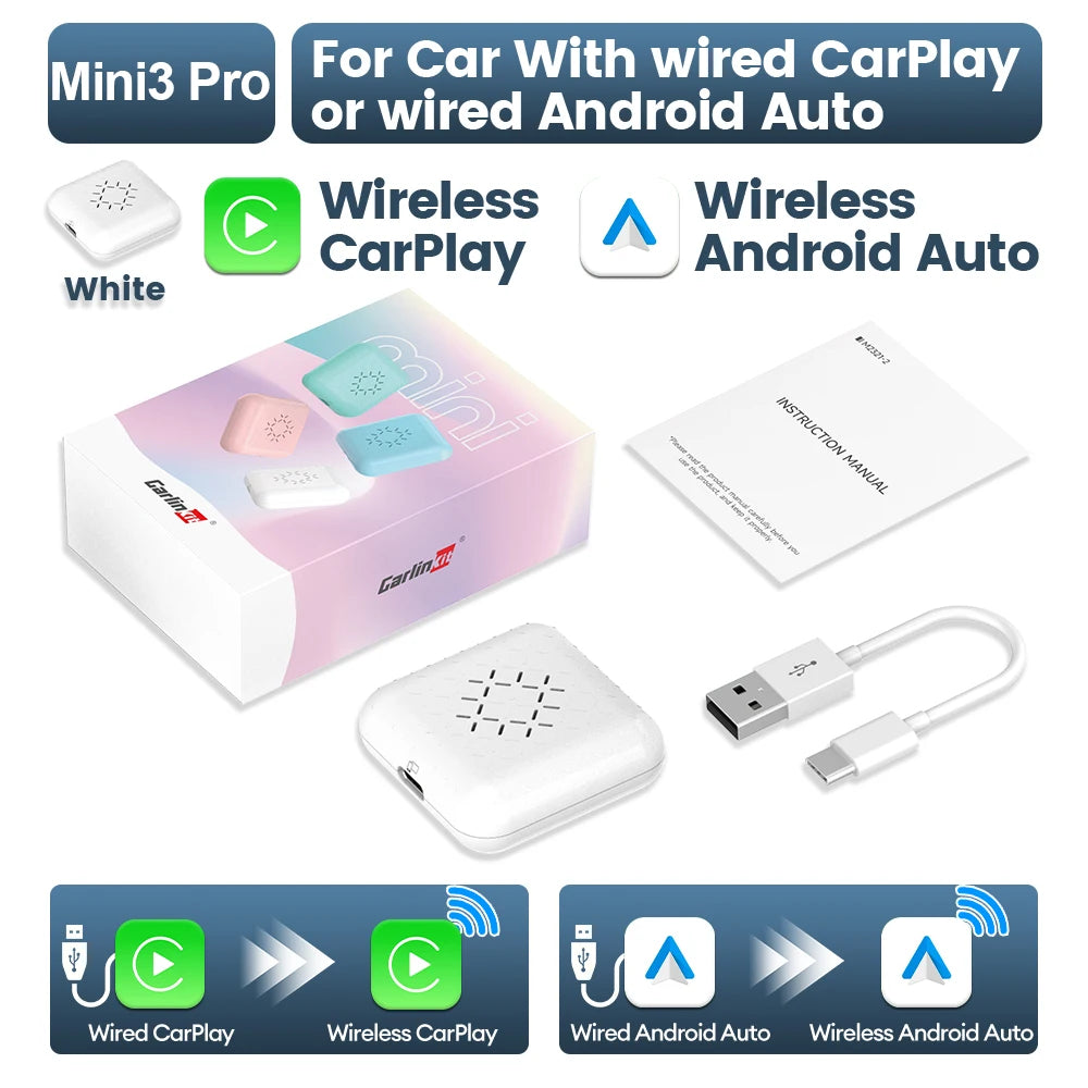New  Mini 5 SE Wireless Carplay Adapter for Iphone 5.8Ghz Wifi BT Fast Stable Connect for Spotify Waze Split Screen Box