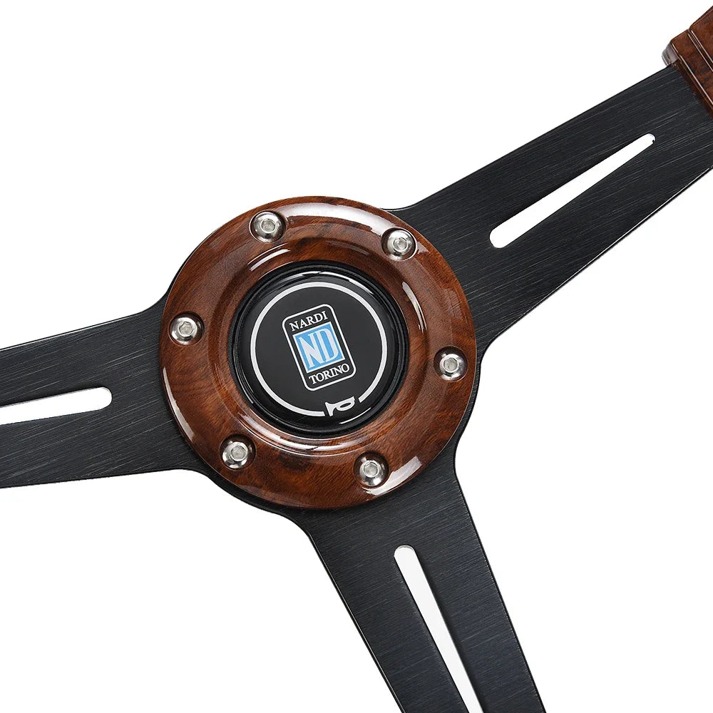 Nardi 14 Inch Wood Grain Racing Steering Wheel 350Mm ND Retro Deep Corn Drifting Sport Steering Wheels with Logo Universal