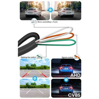 AHD 1080P 170 Degree Rear View Camera Night Vision Fisheye Lens Reverse Camera IP68 Waterproof Universal Parking Cam