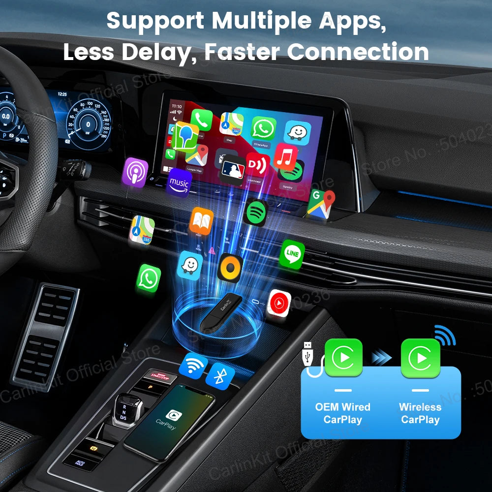 New  Mini 5 SE Wireless Carplay Adapter for Iphone 5.8Ghz Wifi BT Fast Stable Connect for Spotify Waze Split Screen Box