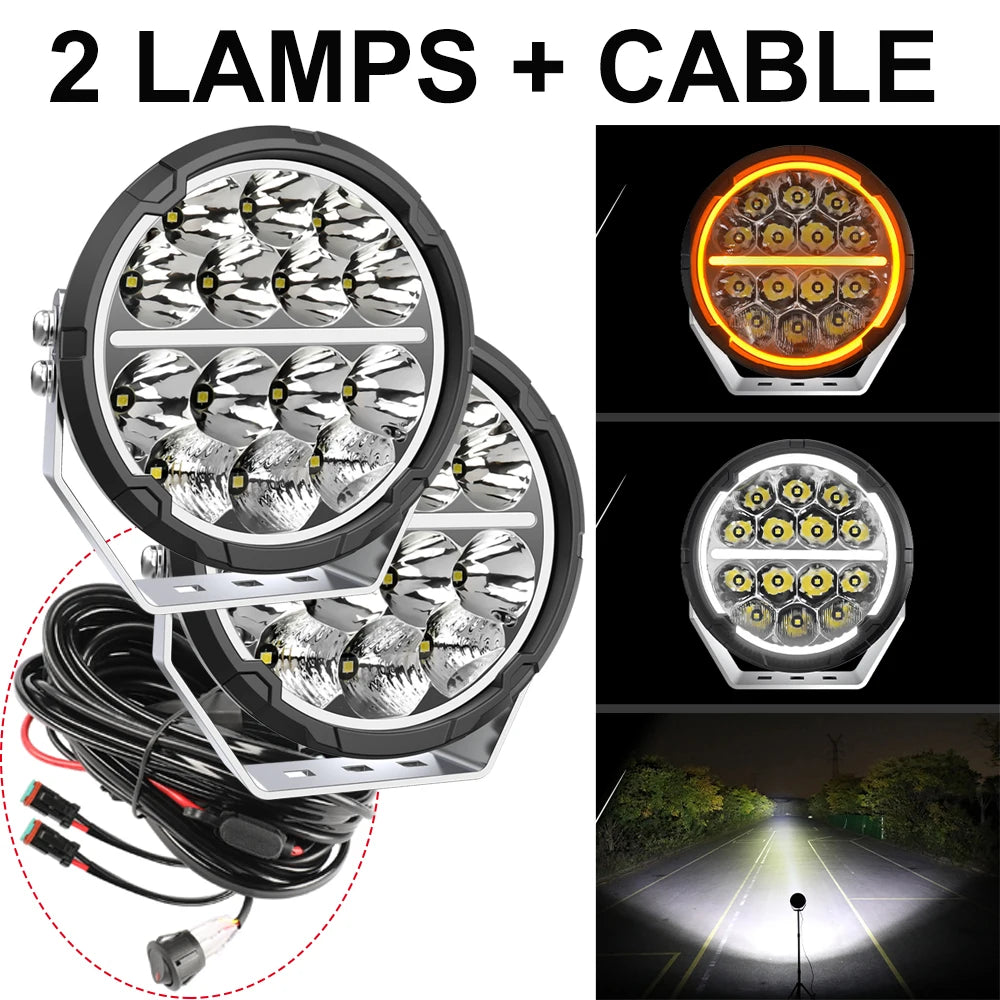 Super Bright 6.5 Inch round LED Work Light for Offroad Pick-Up Truck ATV UTV 4WD 4X4 Led Driving Light DRL Turn Signal