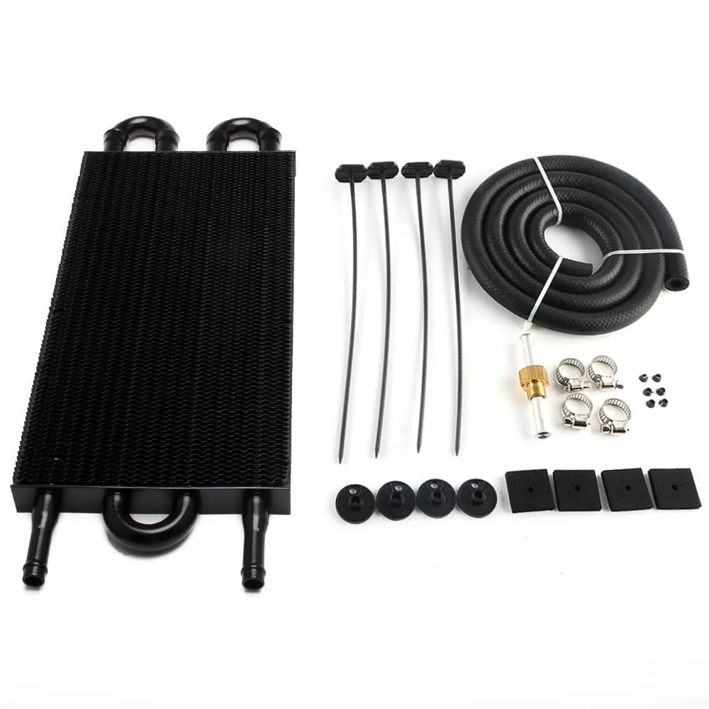 2 Row 4 Row 6 Row 8 Row 10Row 16Row Universal Remote Transmission Oil Cooler Auto-Manual Radiator Converter Aluminum Kit