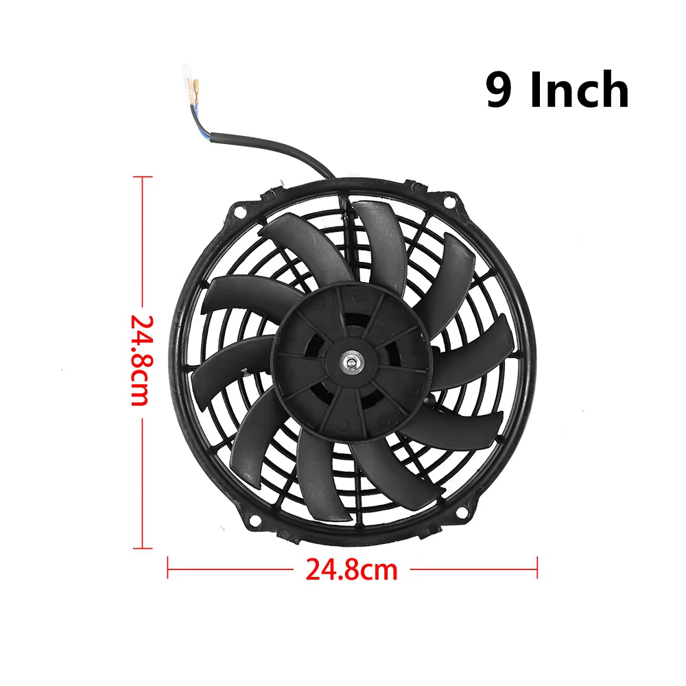 Universal 7/9/10/12/14/16 Inches 12V 80W 2100RPM Car Air Conditioning Electronic Radiator Cooling Fan Blade Electric Cool Kit