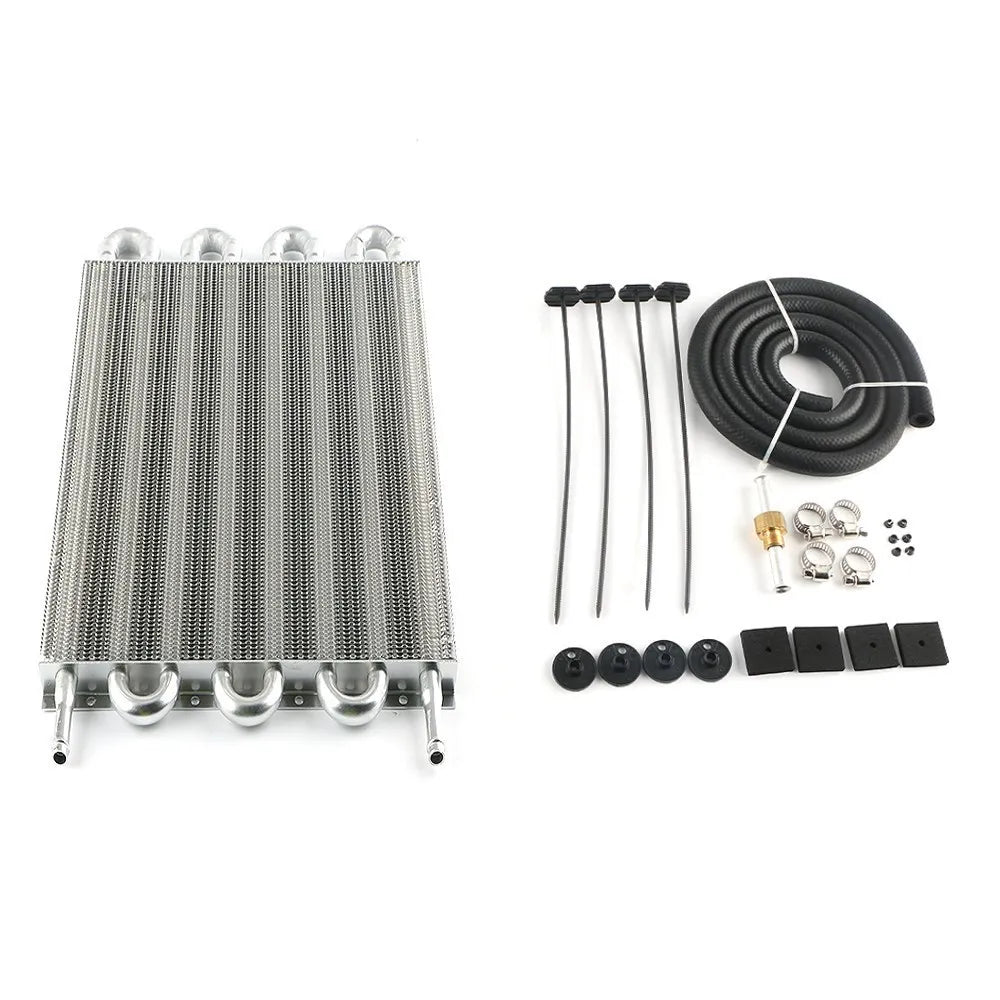 2 Row 4 Row 6 Row 8 Row 10Row 16Row Universal Remote Transmission Oil Cooler Auto-Manual Radiator Converter Aluminum Kit