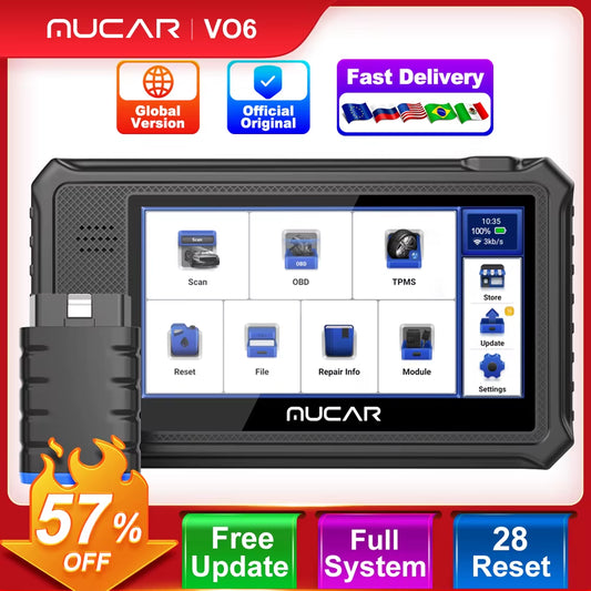VO6 Professional Car Diagnostics Tools Full System 28 Reset ECU Coding Bidirectional Test Erase Error Code OBD2 Scanner