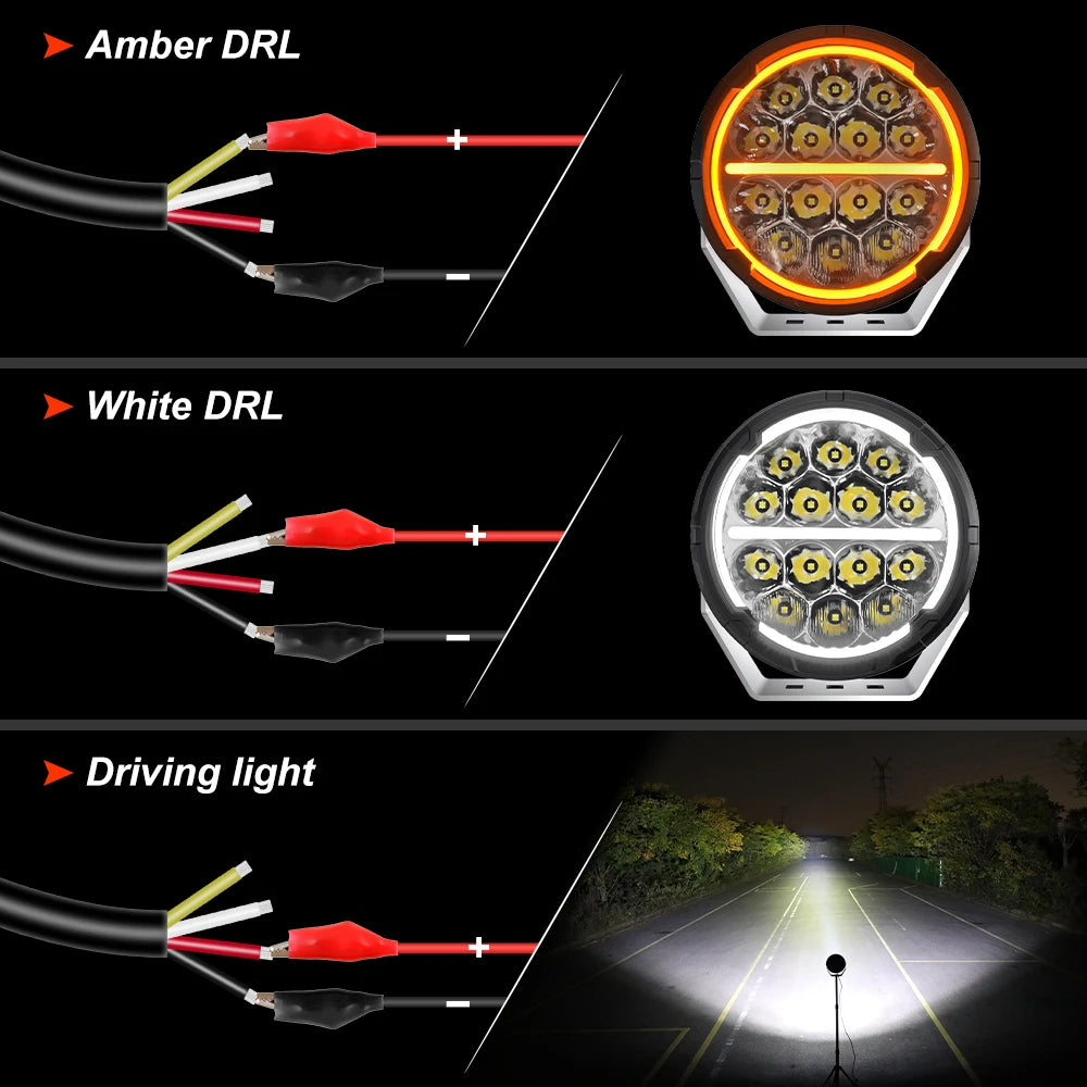 Super Bright 6.5 Inch round LED Work Light for Offroad Pick-Up Truck ATV UTV 4WD 4X4 Led Driving Light DRL Turn Signal
