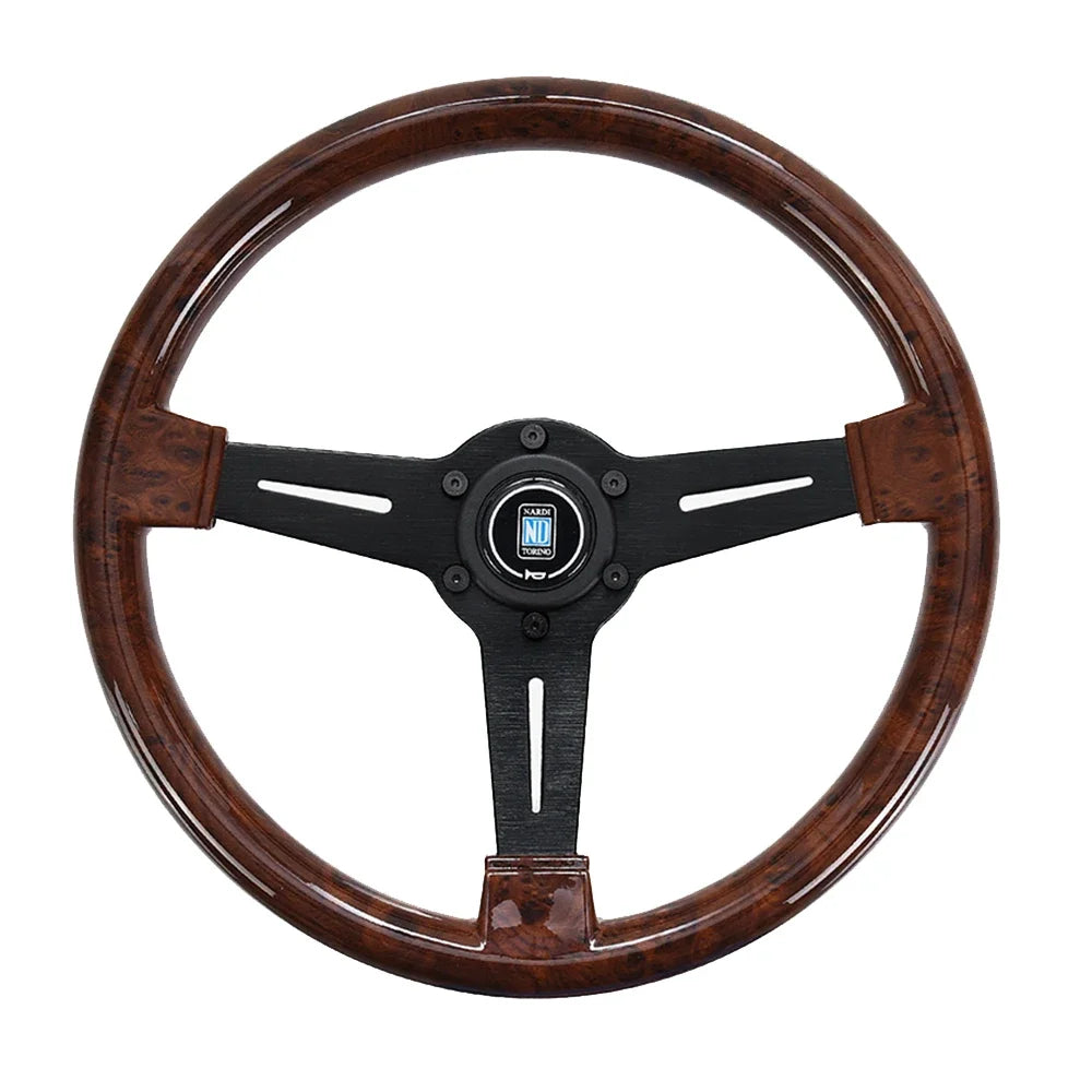 Nardi 14 Inch Wood Grain Racing Steering Wheel 350Mm ND Retro Deep Corn Drifting Sport Steering Wheels with Logo Universal