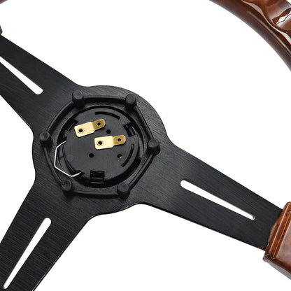 Nardi 14 Inch Wood Grain Racing Steering Wheel 350Mm ND Retro Deep Corn Drifting Sport Steering Wheels with Logo Universal