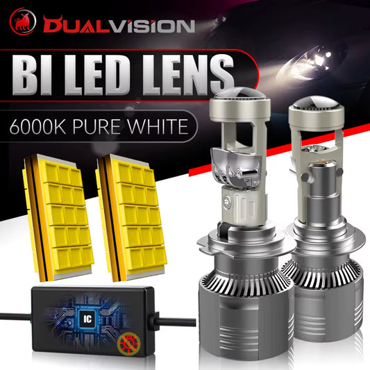2X H7 H11 HB3 LED Headlights Mini Projector Lens 9005 9006 HB4 H8 H9 30PCS CSP CHIPS High Low Beam Canbus Error Free Turbo Lamps