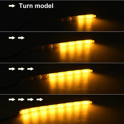 2Pcs RGB DRL LED Daytime Running Driving Light Strip Remote Control Flexible Waterproof Headlight Turn Signal Yellow Lamp 12V
