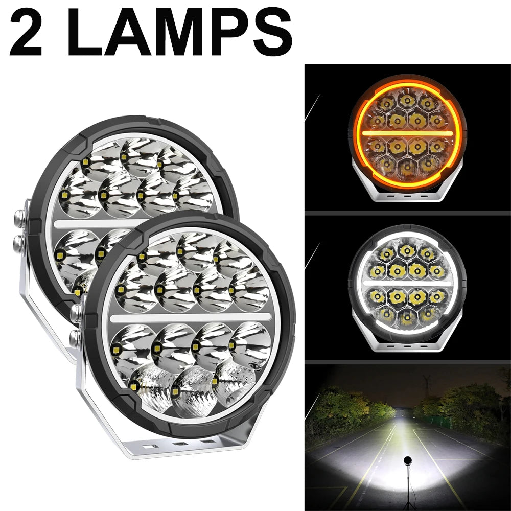 Super Bright 6.5 Inch round LED Work Light for Offroad Pick-Up Truck ATV UTV 4WD 4X4 Led Driving Light DRL Turn Signal