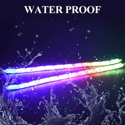 2Pcs RGB DRL LED Daytime Running Driving Light Strip Remote Control Flexible Waterproof Headlight Turn Signal Yellow Lamp 12V