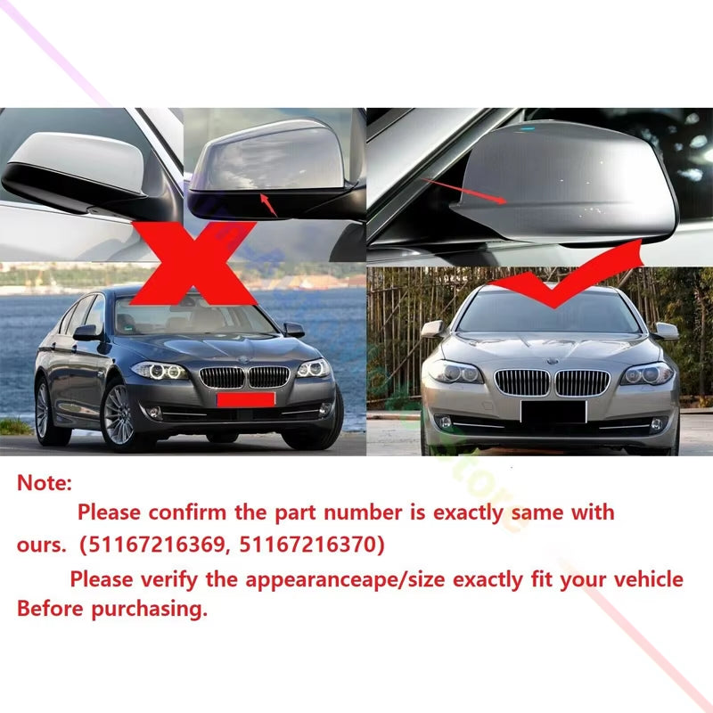 Rhyming Rearview Mirror Cap Side Mirror Cover M Performance Car Accessories  5 Series F10 F11 F18 Pre-Lci 2010-2013