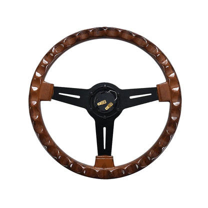 Nardi 14 Inch Wood Grain Racing Steering Wheel 350Mm ND Retro Deep Corn Drifting Sport Steering Wheels with Logo Universal