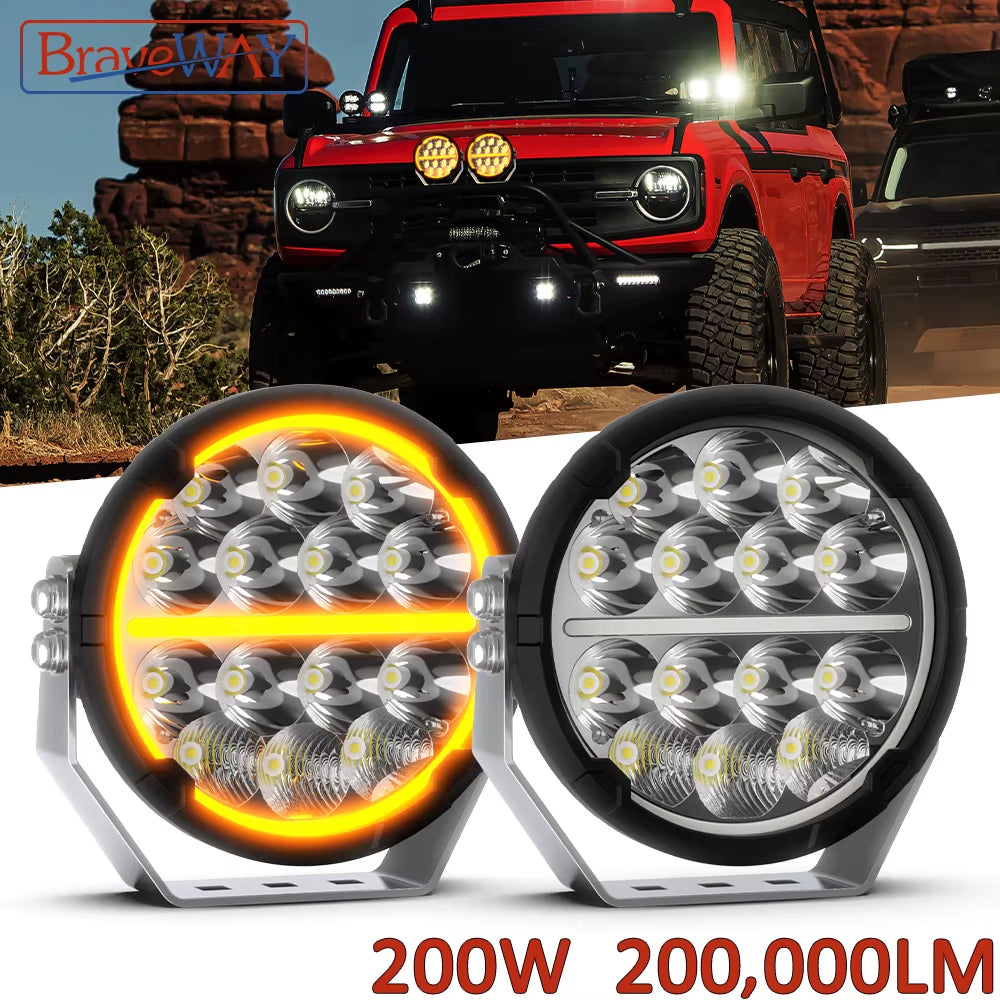 Super Bright 6.5 Inch round LED Work Light for Offroad Pick-Up Truck ATV UTV 4WD 4X4 Led Driving Light DRL Turn Signal