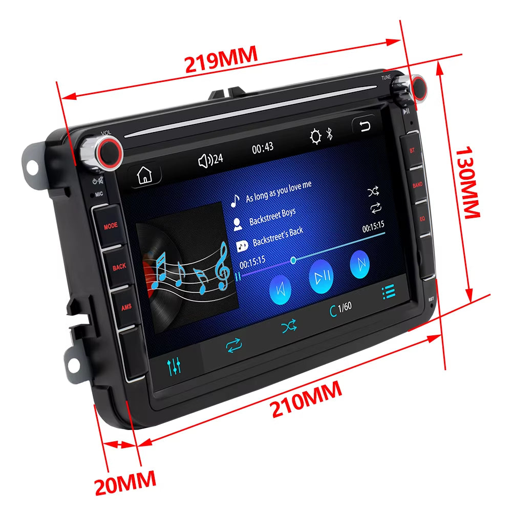 for Volkswagen 9" IPS Car MP5 Player AUX FM AM Mirrorlink Car Radio USB BT Wired Carplay Android Auto Vehicle Player 9083C