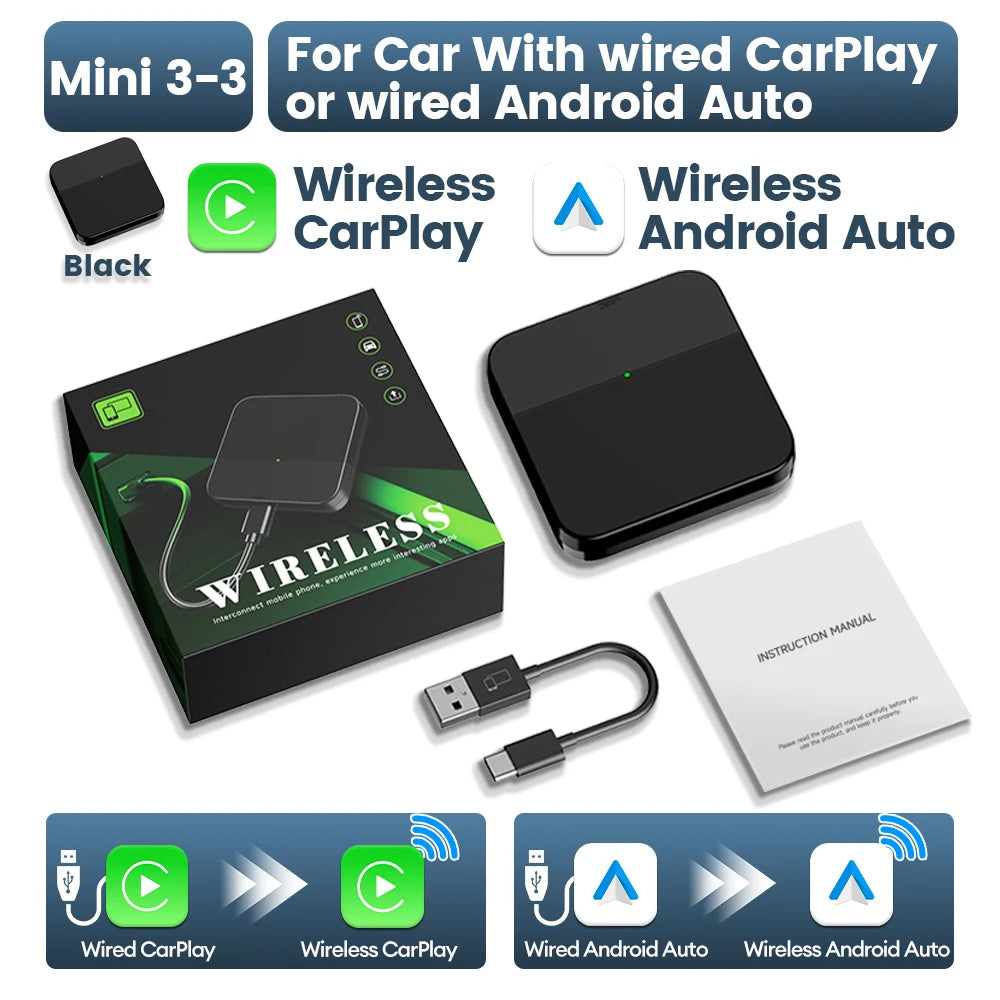 New  Mini 5 SE Wireless Carplay Adapter for Iphone 5.8Ghz Wifi BT Fast Stable Connect for Spotify Waze Split Screen Box