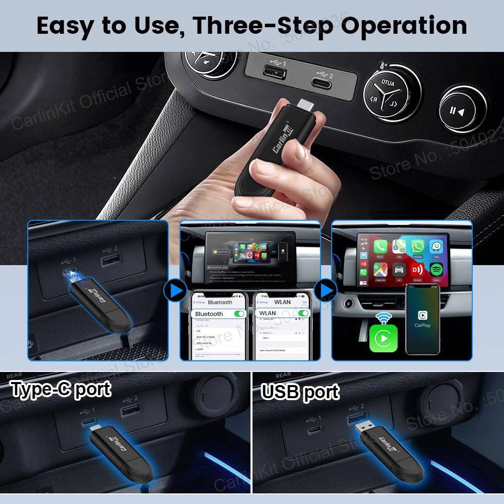 New  Mini 5 SE Wireless Carplay Adapter for Iphone 5.8Ghz Wifi BT Fast Stable Connect for Spotify Waze Split Screen Box