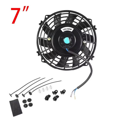 Universal 7/9/10/12/14/16 Inches 12V 80W 2100RPM Car Air Conditioning Electronic Radiator Cooling Fan Blade Electric Cool Kit