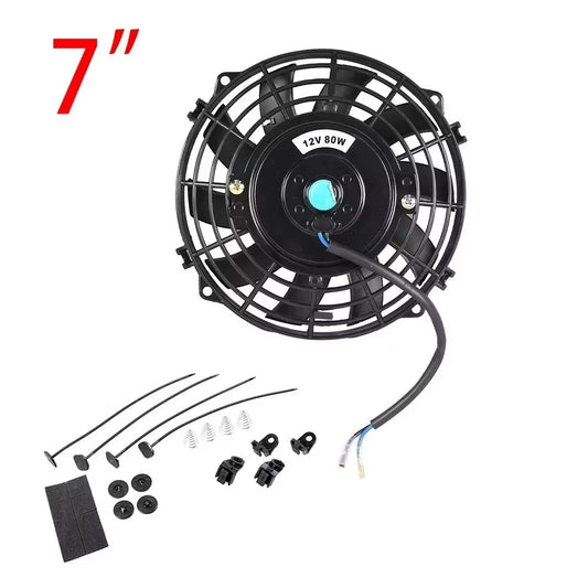 Universal 7/9/10/12/14/16 Inches 12V 80W 2100RPM Car Air Conditioning Electronic Radiator Cooling Fan Blade Electric Cool Kit